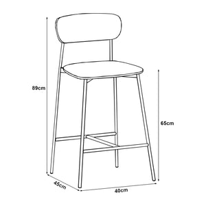 Krzesło barowe Jyväskylä zestaw 2 89x40x45 cm beżowy [en.casa]