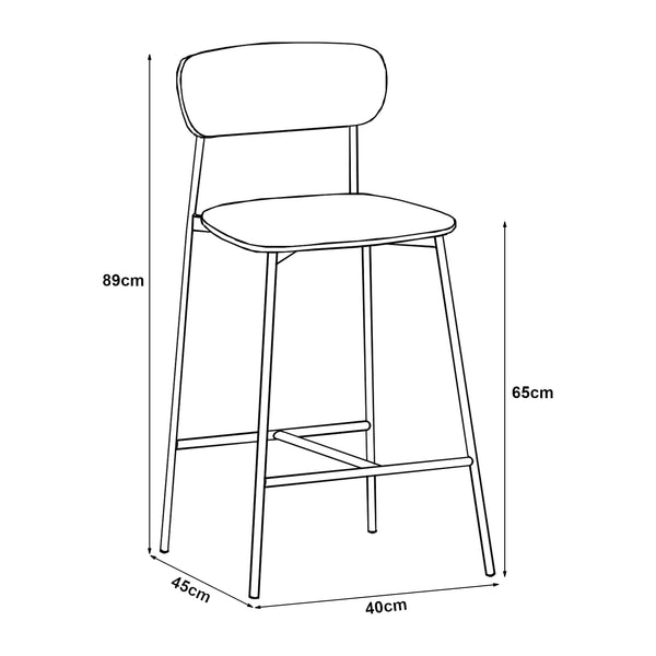 Krzesło barowe Jyväskylä zestaw 2 89x40x45 cm beżowy [en.casa]