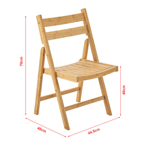 Składane krzesło Gran z bambusa, zestaw 2 [en.casa]