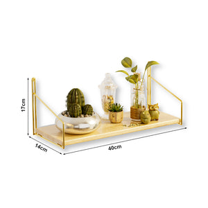 Muurame półka ścienna 40x14x17 cm kolor złoty [en.casa]