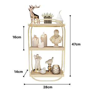 Półka ścienna Parkano 47x28x14 cm kolor złoty [en.casa]