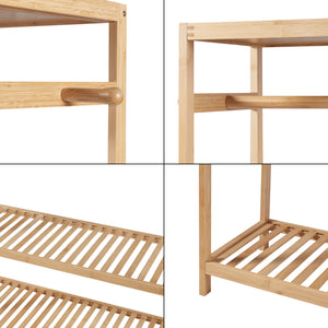 Wieszak na płaszcze Herøy 165x100x35cm bambus [en.casa]