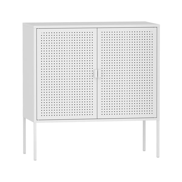 Kredens Castelli 82,5 x 80 x 40 cm stal biały [en.casa]