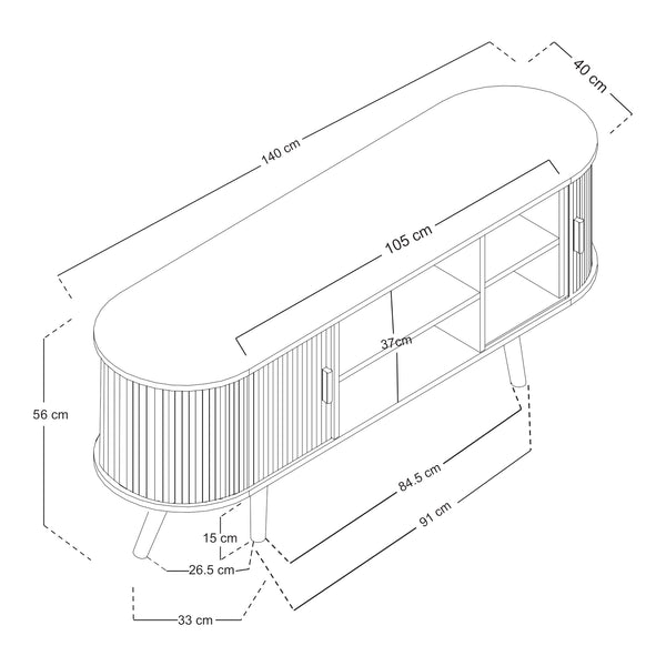 Nordkapp kredens z 2 drzwiami [en.casa]