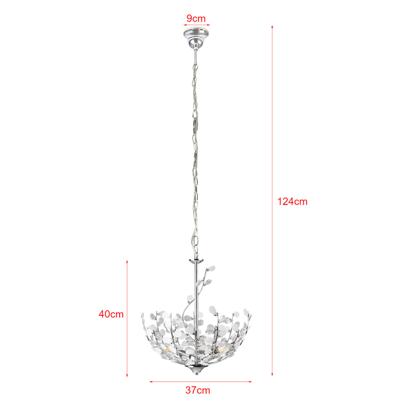 Szkic wymiarowy Lampa wisząca Ampthill 3xE14 chromowana [lux.pro]