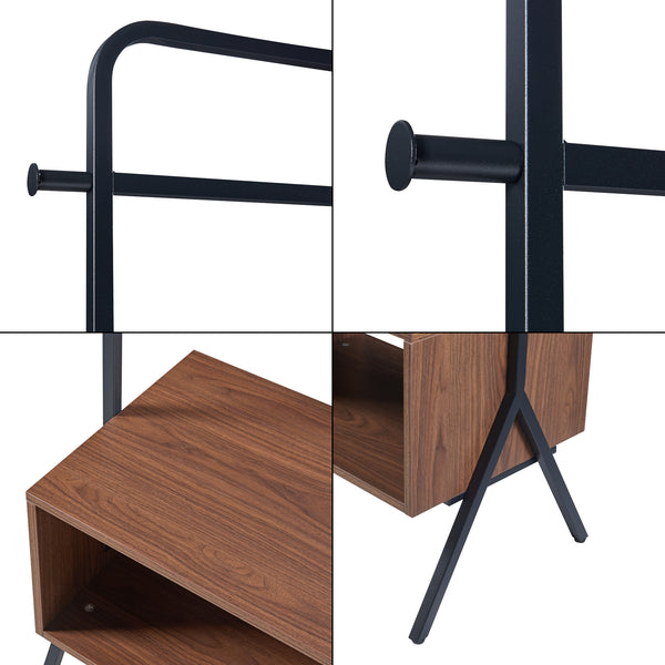 Wieszak na płaszcze Averøy 180x74x42cm czarny/orzech [en.casa]