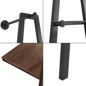 Wieszak ścienny Bjørnafjorden stal czarny / wygląd orzecha [en.casa]