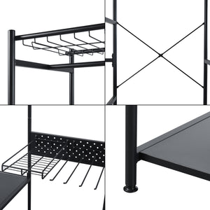 Wieszak na płaszcze Brønnøy 182x90x46cm czarny [en.casa]