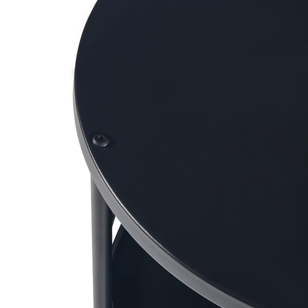 Wózek do serwowania Munkedal metalowy czarny [en.casa]