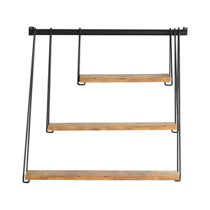 Półka ścienna Åmli 67x26x63cm Czarny/wygląd drewna [en.casa]