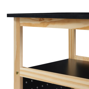 Wózek Dønna 61x51x36cm czarny/kolory drewna [en.casa]