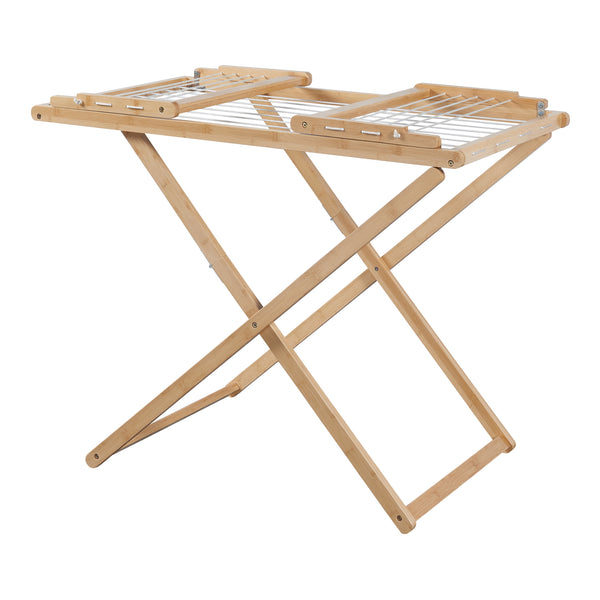 Składany konik na ubrania Fakala 154x59x82 cm bambus [en.casa]