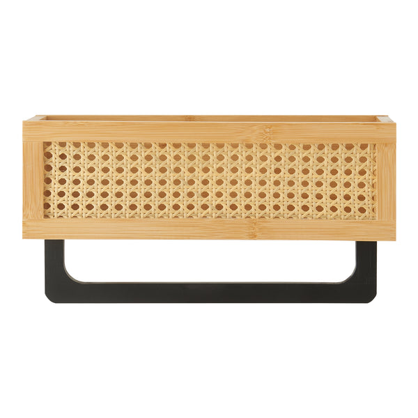 Tervola półka ścienna 36x13x19 cm bambus rattan [en.casa]