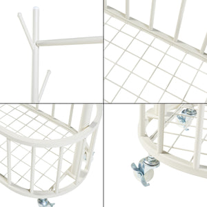 Stojak na ubrania na kółkach Risør stalowy biały [en.casa]