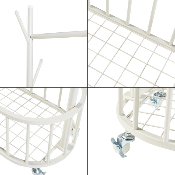 Stojak na ubrania na kółkach Risør stalowy biały [en.casa]