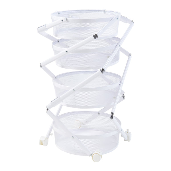Wózek Sørreisa z 4 poziomami 123xØ37,5cm Biały [en.casa]