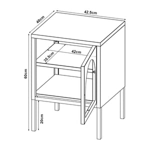 Szafka nocna Karlskrona 60x42,5x40 cm czarna, matowa [en.casa]