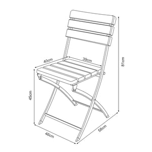 Zestaw krzeseł składanych Lillestrøm 2-częściowy o wyglądzie drewna, ciemnobrązowy [en.casa]