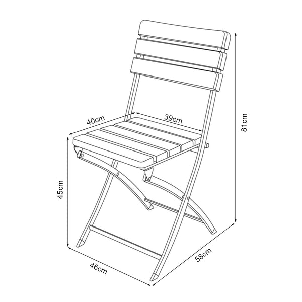 Zestaw krzeseł składanych Lillestrøm 2-częściowy o wyglądzie drewna, ciemnobrązowy [en.casa]
