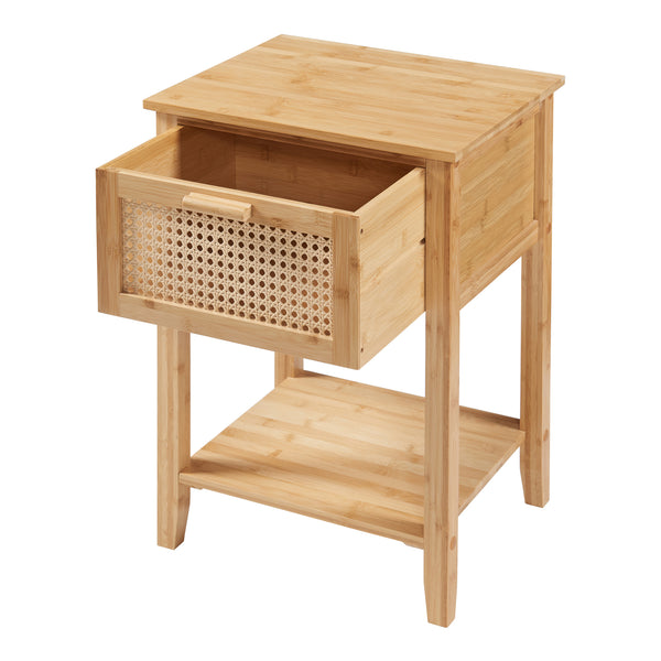 Stolik nocny Leirfjord 60x40x35 cm bambus natura [en.casa]