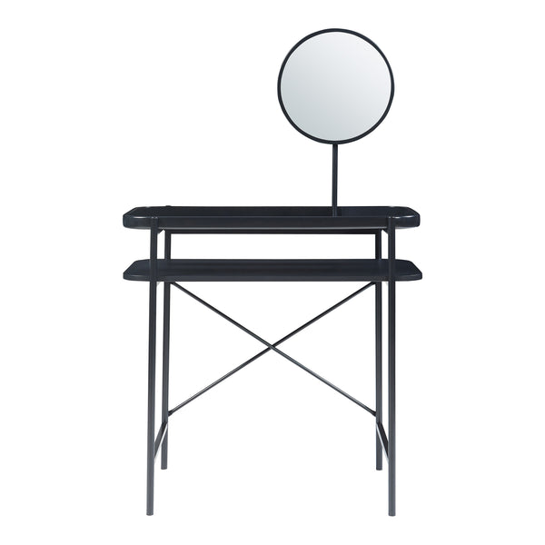 Toaletka Hjelmeland z lustrem 129x80x44 cm czarna [en.casa]