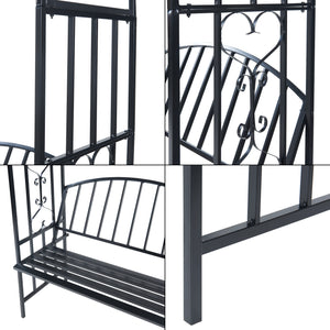 Łuk różany Barile z czarną ławką [casa.pro]