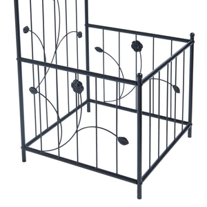 Łuk różany Barisciano z 2 skrzynkami na kwiaty czarny [casa.pro]