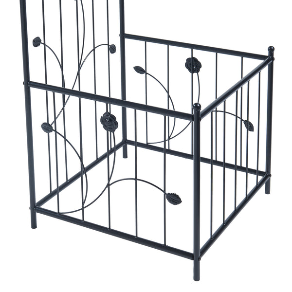 Łuk różany Barisciano z 2 skrzynkami na kwiaty czarny [casa.pro]