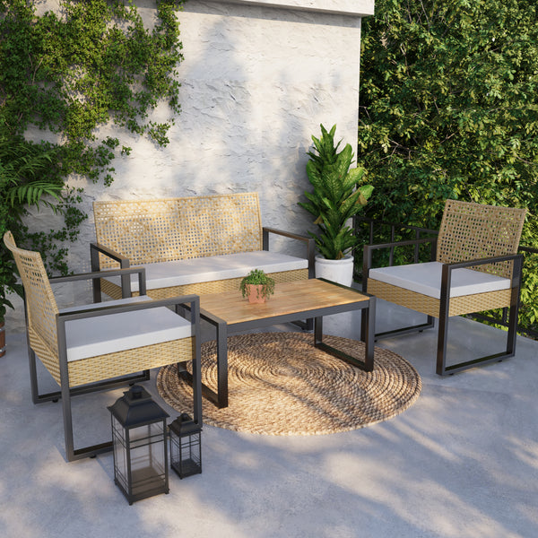 Zestaw mebli ogrodowych Calciano 4-częściowy [casa.pro]