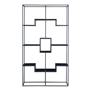 Półka stojąca Råde metalowa 180x100x35 cm czarna [en.casa]