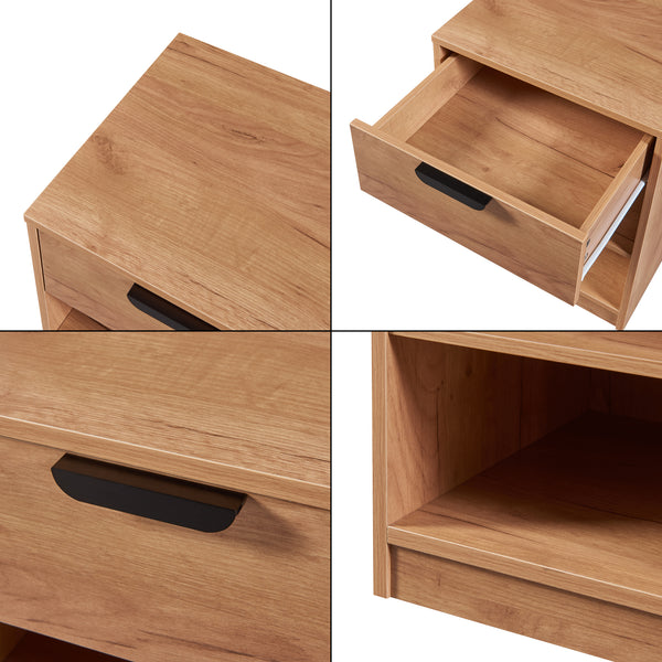 Szafka nocna Varkaus 55x43x40cm dąb [en.casa]