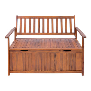 Ławka ogrodowa Avezzano z schowkiem 130x60x88cm Akacja z certyfikatem FSC® [en.casa]