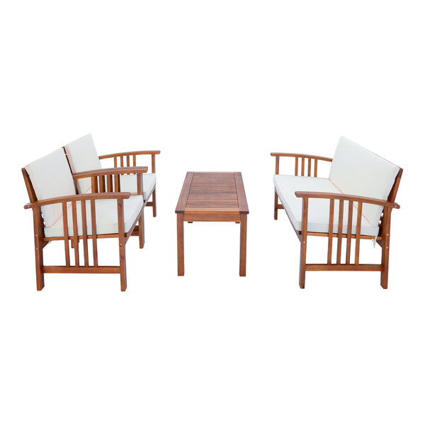 Zestaw mebli ogrodowych Brissogne 4 szt. drewno akacjowe z certyfikatem FSC® [en.casa]