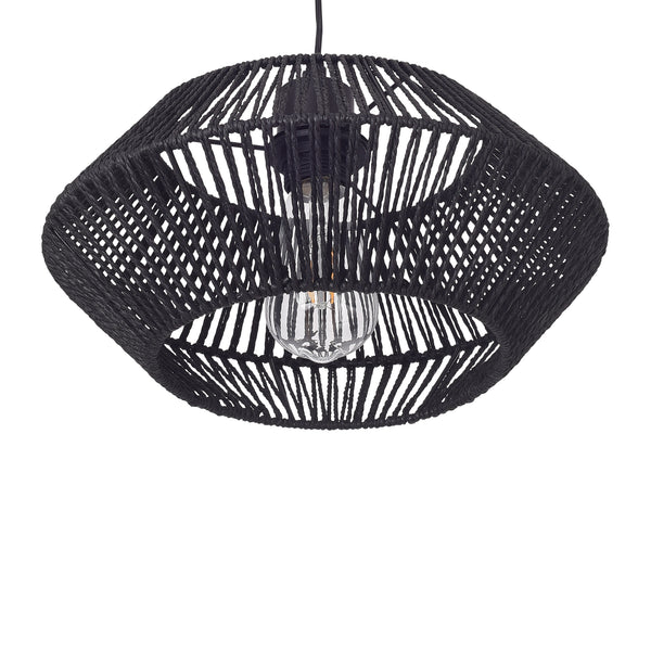 Lampa wisząca Amersham metal+rattan czarny [lux.pro]