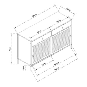 Szafka pod TV Tysnes 120x40x75 cm dąb/czarny [en.casa]