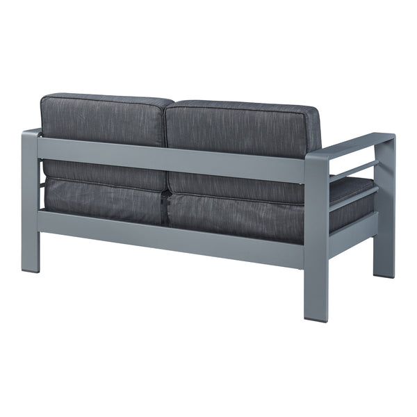 2-osobowa sofa zewnętrzna Avise aluminium ciemnoszary [casa.pro]