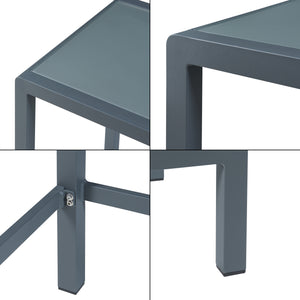 Zewnętrzny stolik barowy Avise aluminium szkło antracyt [casa.pro]