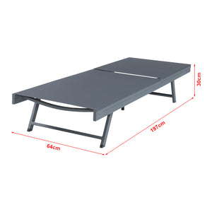 Baragiano leżak 197x64x30 cm ciemnoszary [casa.pro]
