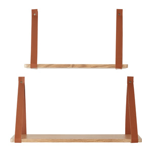 Zestaw półek ściennych Utsira 48/60 x 20 x 30 cm 2-częściowy dąb/brąz [en.casa]