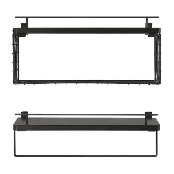 Półka ścienna Vik zestaw 2 sztuk czarna [en.casa]