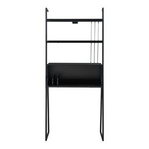 Biurko Storfjord z półką drabinkową 184x80x40cm czarne [en.casa]