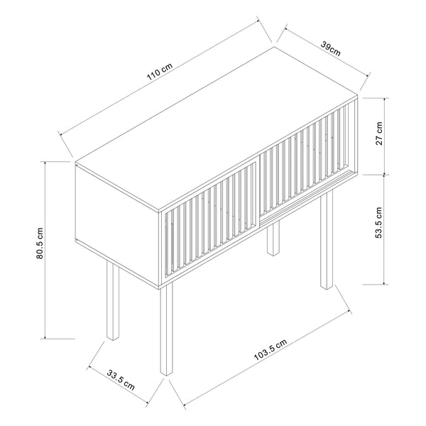 Stolik konsolowy Ypäjä 110x39x81 cm bambus [en.casa]
