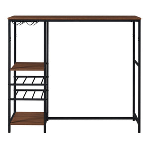 Stolik barowy Stjørdal ze stojakiem na butelki w kolorze czarnym/orzechowym [en.casa]