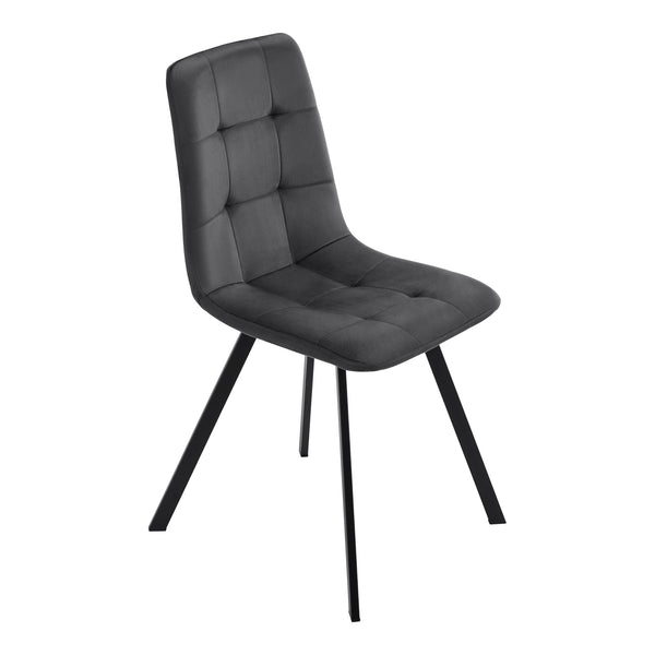 Krzesło do jadalni Lexnitz zestaw 4 kanciastych nóg ciemnoszare [en.casa]