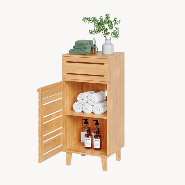 Szafka łazienkowa Epind 75x33x30 cm naturalny bambus [en.casa]