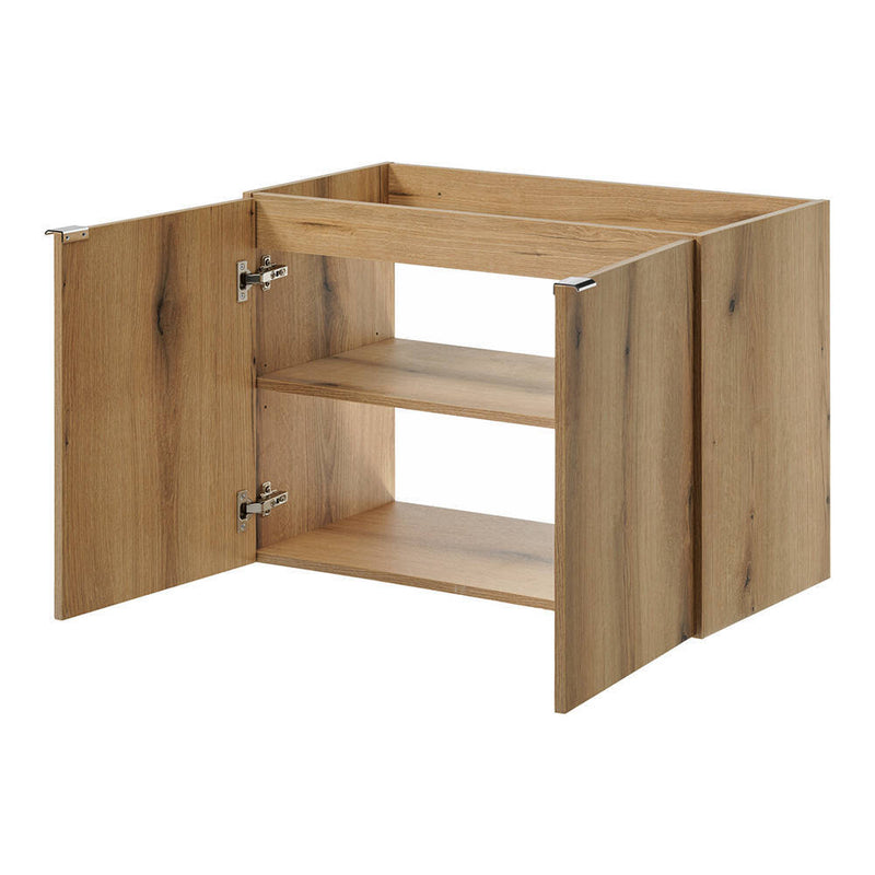 Szkic wymiarowy Umywalka Newport 80x57x39 cm z lustrem LED w kolorze dębu [en.casa]