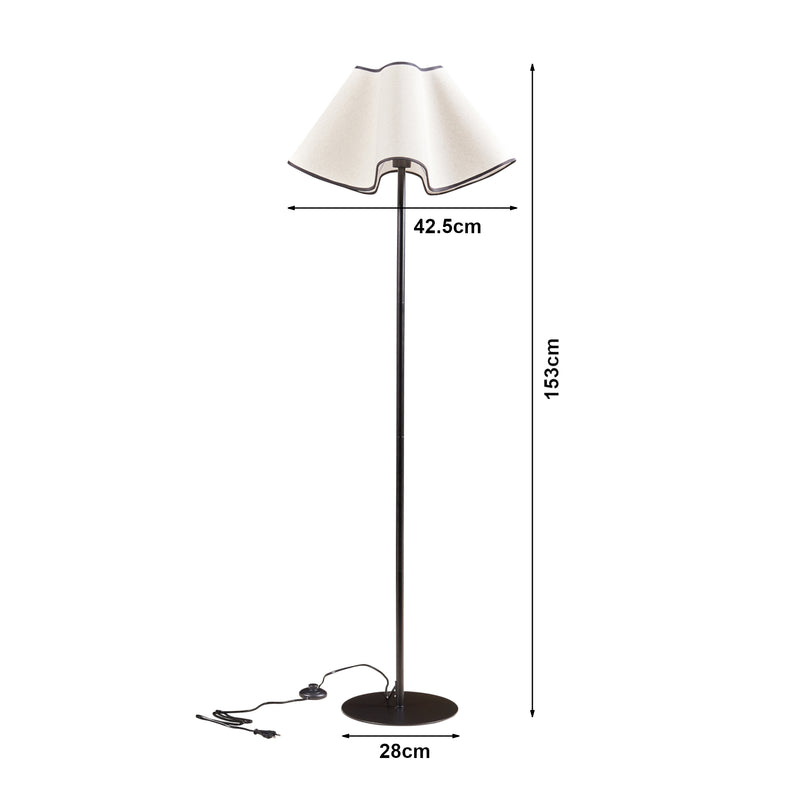 Szkic wymiarowy Lampa podłogowa Ashton 153cm czarny/biały [lux.pro]