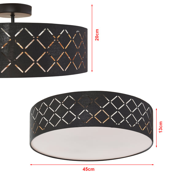 Lampa sufitowa wnękowa czarna/biała [lux.pro]