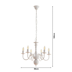 Żyrandol Berkeley metal vintage biały [lux.pro]