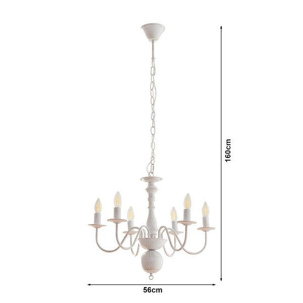 Żyrandol Berkeley metal vintage biały [lux.pro]